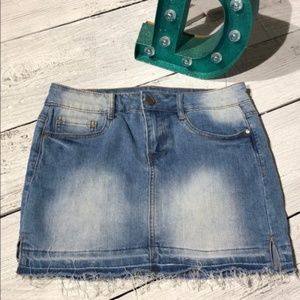 Adorable Jean Skirt - Medium Wash & Distressed!